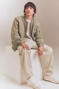 Парашютные брюки H&M, бежевый