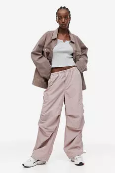 Парашютные брюки H&M, розовый
