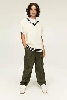Парашютные брюки H&M, зеленый