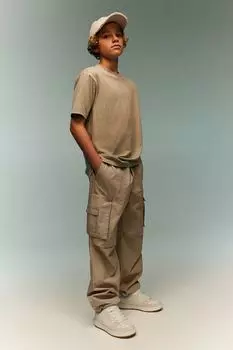 Парашютные штаны H&M, бежевый