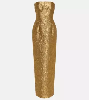 Парчовое платье laelia без бретелек Emilia Wickstead, золото