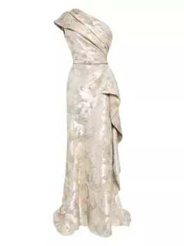 Парчовое платье на одно плечо Saiid Kobeisy, золотой