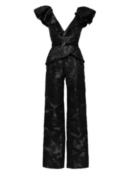 Парчовый комбинезон Saiid Kobeisy, черный