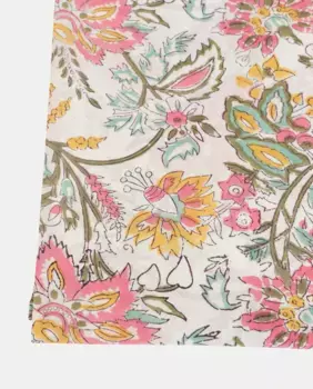 Парео из хлопка с цветочным принтом Kbas, белый