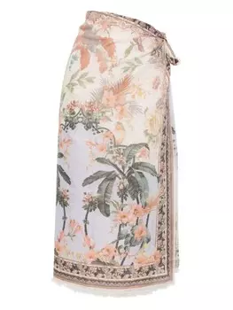 Парео из набивного хлопка ZIMMERMANN, нейтральный цвет