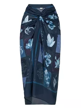 Парео Lavanda Algae с графичным принтом Agua By Agua Bendita, синий