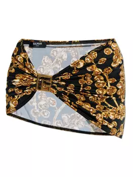 Парео с геометрическим принтом Balmain, черный