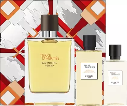 Парфюмерный набор для мужчин Hermès Terre d’Hermès Eau Intense Vetiver Set