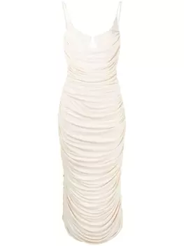 Paris Georgia платье миди Slyvie со сборками, нейтральный цвет