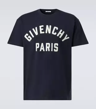 Парижская хлопковая футболка из джерси Givenchy, Navy/White