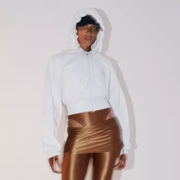 Парка Adidas ADIDAS BY STELLA MCCARTNEY SPORTSWEAR CROPPED HOODIE, цвет Chalk Pearl