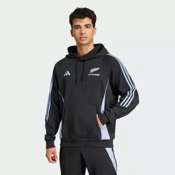 Парка Adidas All Blacks Rugby Hooded Sweatshirt, цвет All Black / Blue Spark