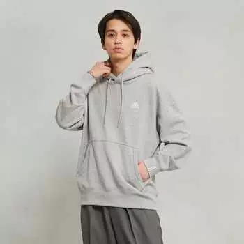 Парка Adidas Essentials Plus Loose Fit Small Logo French Terry Pullover Hoodie, цвет Medium Grey Heather