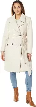 Парка Avec Les Filles Faux Leather Structured Quilted Trench, цвет Bone