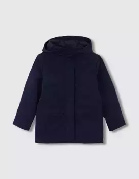 Парка для девочки из технической ткани с капюшоном Gocco, темно-синий