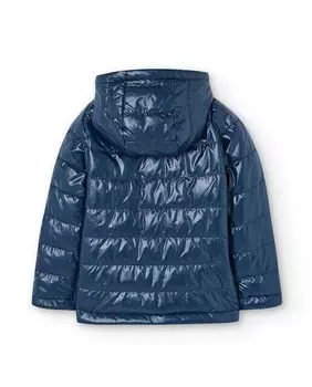 Парка для девочки с капюшоном и застежкой-молнией Boboli, темно-синий