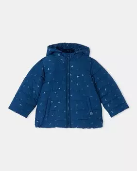 Парка для мальчика на центральной молнии с принтом El Corte Ingls, синий