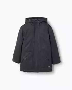 Парка для мальчика с капюшоном и внутренней жилеткой Zippy, темно-синий