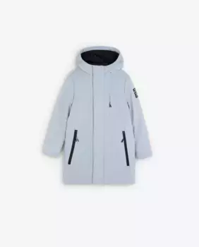 Парка для мальчика с капюшоном и карманами на молнии Scalpers, серый