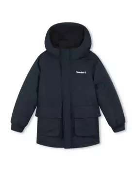 Парка для мальчика с капюшоном и съемной флисовой подкладкой Timberland, темно-синий