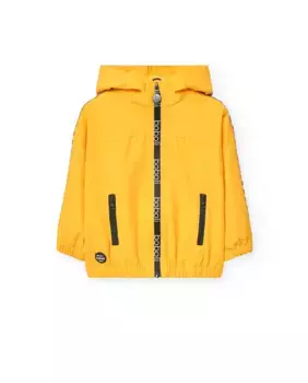 Парка для мальчика с передними карманами и застежкой-молнией Boboli, горчичный
