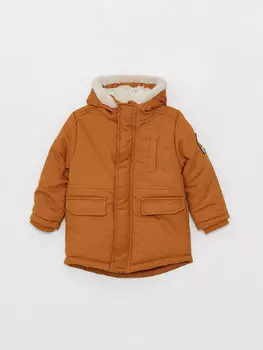 Парка для маленьких мальчиков с капюшоном и длинными рукавами LCW baby, темно-желтый