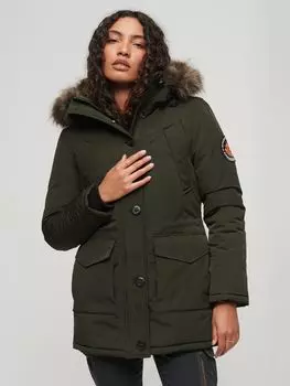Парка Everest с капюшоном из искусственного меха Superdry, хаки