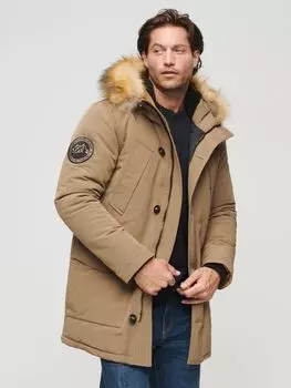 Парка Everest с капюшоном из искусственного меха Superdry, песчаник браун