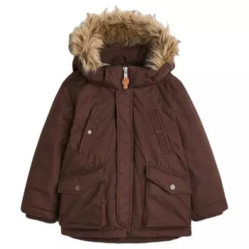 Парка H&M Padded Hooded, темно-коричневый