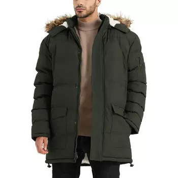 Парка Jaweru Long Winter Warm Insulated Fleece, темно-зеленый