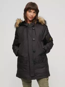 Парка MA1 в стиле милитари с капюшоном Superdry, черный