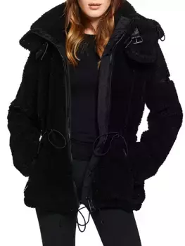 Парка на молнии из шерпы Sam., черный
