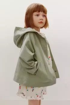 Парка на подкладке с цветочным рисунком ZARA, цвет Light khaki