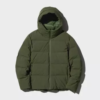 Пуховая куртка Uniqlo с капюшоном, 57 оливковый