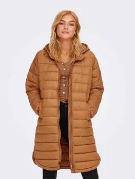 Парка ONLY Longline Steppjacke Wattierter bergangsmantel ONLMELODY, коричневый