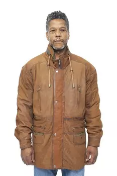 Парка-Пальто из нубука из кожи виннипег Infinity Leather, коричневый