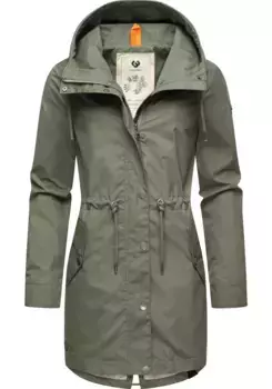 Парка Ragwear "Canny", с капюшоном, стильная переходная куртка с большим капюшоном, оливковый