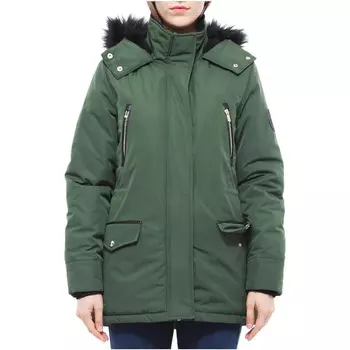 Парка Rokka&Rolla Water Resistant Hooded Faux Fur, зеленый