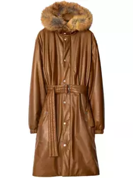 Парка с искусственным мехом BURBERRY, коричневый