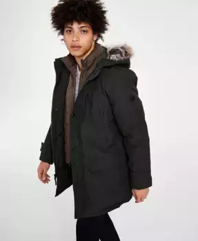 Парка с капюшоном и нагрудником Michael Kors Men's Hooded Bib Snorkel Parka, зеленый