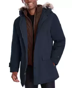 Парка с капюшоном и нагрудником Michael Kors Men's Hooded Bib Snorkel Parka, синий