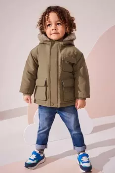 Парка с капюшоном из искусственного меха, водонепроницаемая (3 мес 7 лет) Next, нейтральный