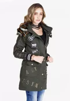 Парка с меховым капюшоном CIPO & BAXX, хаки