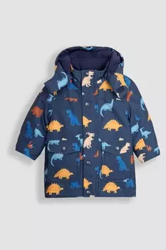 Парка с отстегивающимся капюшоном и принтом Jojo Maman Bb, синий