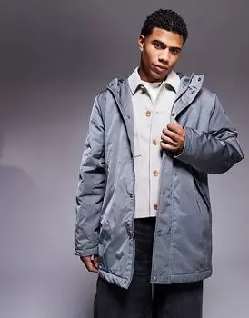 Парка с подкладкой из борга серого цвета ASOS DESIGN