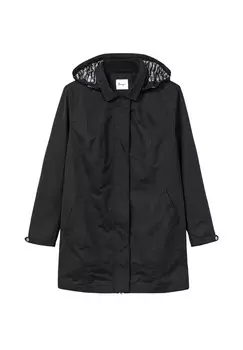 Парка с полосатой подкладкой, водоотталкивающая Sheego, черный