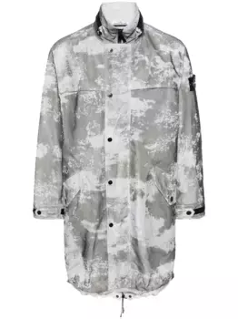 Парка с сетчатым слоем и логотипом Compass Stone Island, серый