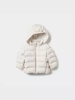 Парка с застежкой-молнией puffertech Uniqlo, бежевый