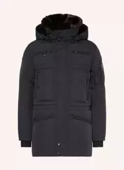 Парка snowstorm с искусственным мехом и съемным капюшоном Wellensteyn, синий