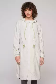 Парка SOCCX, с капюшоном, с регулируемыми резинками на капюшоне, талии и подоле, белый